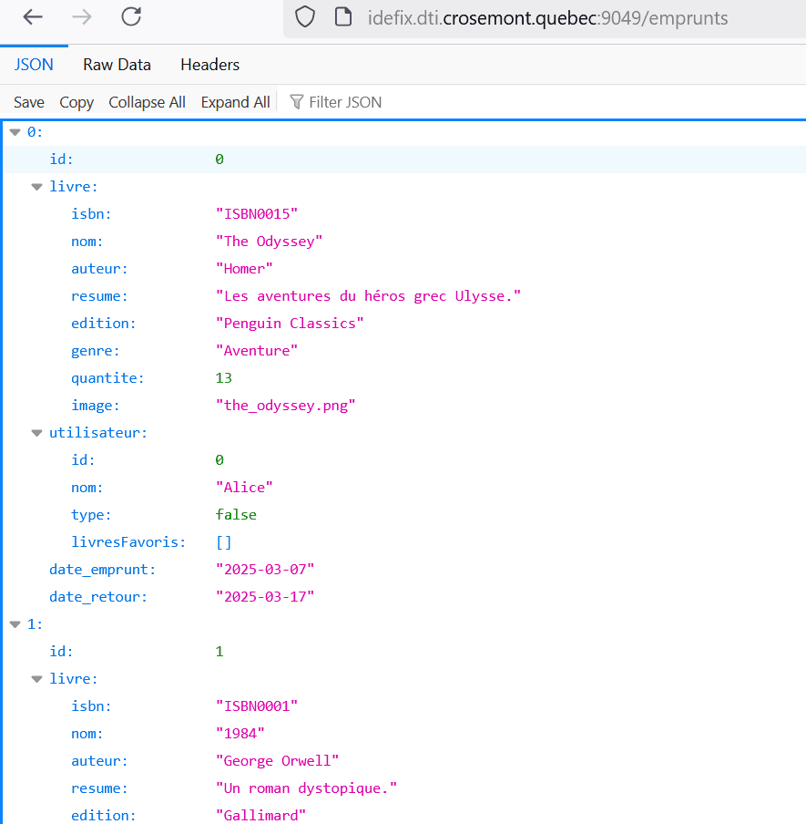 API - Projet 1